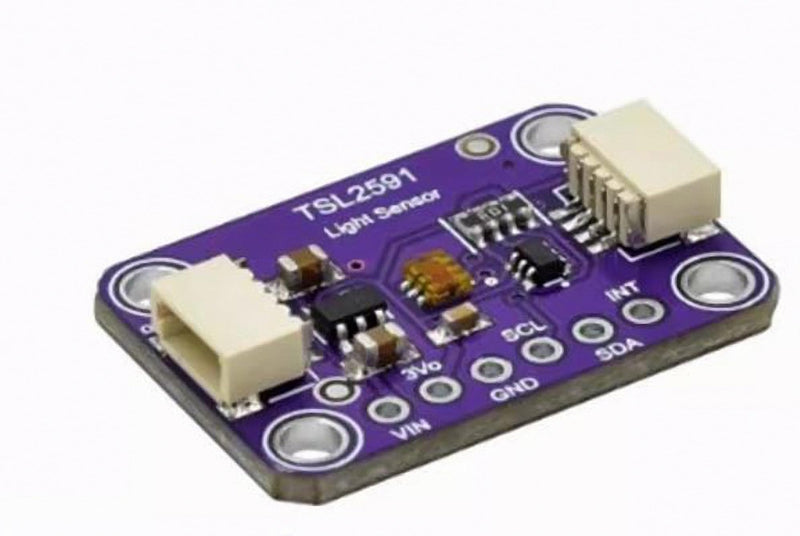 2pcs TSL2591 High Dynamic Range Digital Light Sensor Breakout Module Purple Board - 600,000,000:1 Ratio, Dual-Spectrum Visible/IR Detection, I2C Interface for QWIIC & Arduino