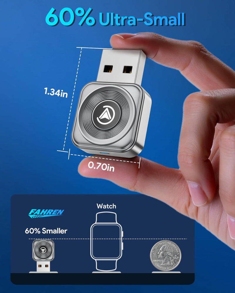 Wireless CarPlay Adapter—Ultra Mini(60% Reduced Size),2026 2-in-1 Android Auto Adapter, 3X Automatic Connection Navigation, Plug and Play, Compatible with iOS 10+, Android 11+