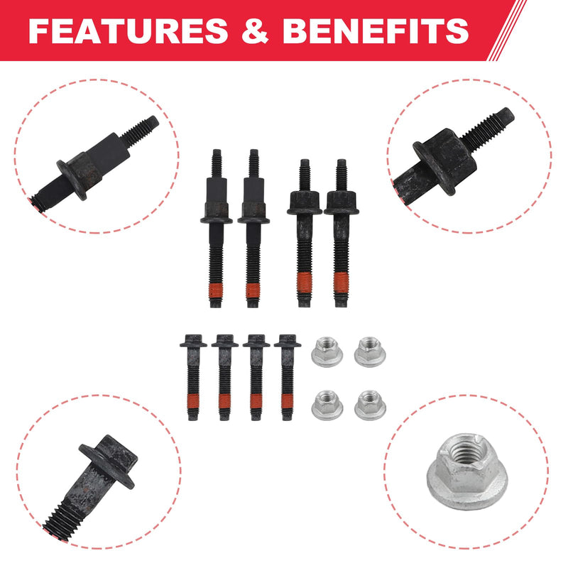 Exhaust Manifold Hardware Kit Fits for Dodge Dakota Durango Ram 1500 Chrysler Jeep Grand Cherokee Replaces# 6505257AA 6504331 Exhaust Manifold Bolt & Stud Nut Set