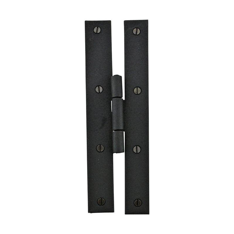 Renovators Supply Manufacturing H Cabinet Hinges 7 in. Black Wrought Iron Kitchen Cabinet Hinge with Hardware Pack of 4