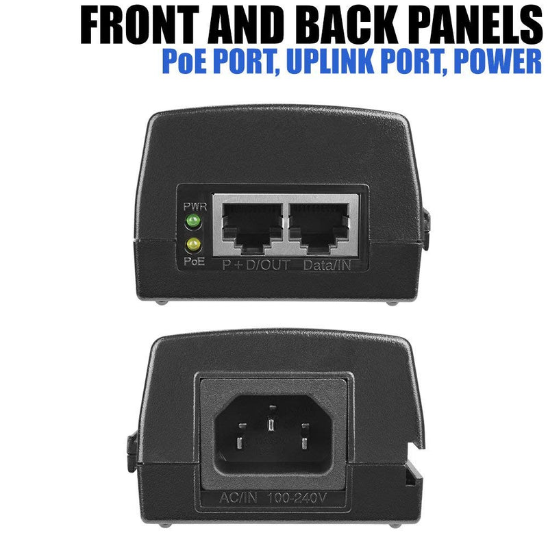 BV-Tech Gigabit Power Over Ethernet PoE+ Injector | 30W | Plug & Play | up to 325 Feet 30W PoE+ Injector