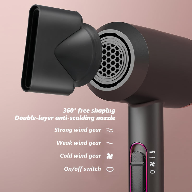 Flintronic 2000W Powerful Ionic Dryer, Hair Dryer with Diffuser & Concentrator, 2 Speed 3 Heat Settings, Fast Dry for Multi Women Man Hairstyles (3 Nozzles&3 Comb Included) Grey-new