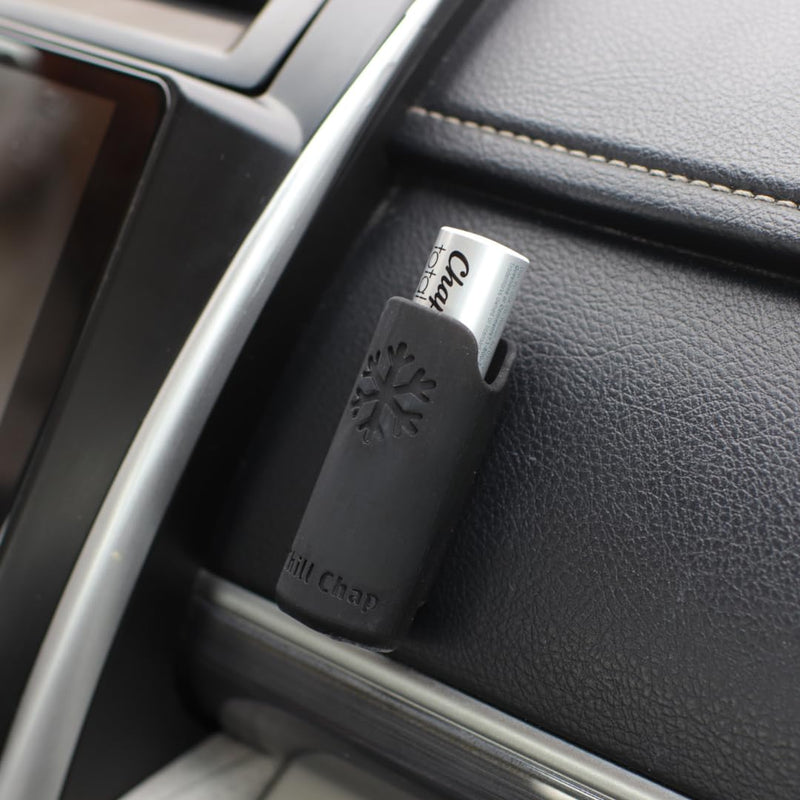 Chill Chap - Insulated Lip Balm Mount - Premium Interior Car Accessory - Keep Your Chapstick Handy and Upright! - Great Low-Cost Gift (Black) Black