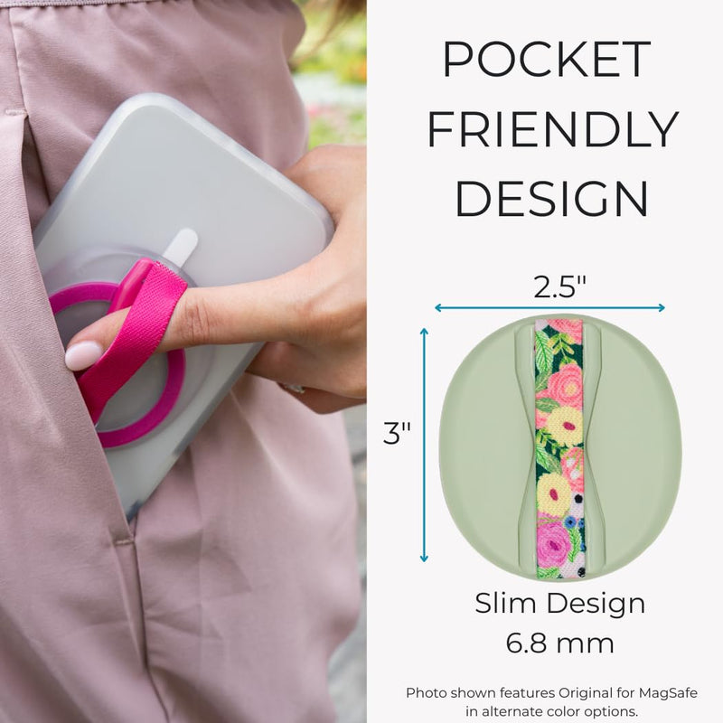 LOVEHANDLE Universal Phone Grip for MagSafe with Metal Ring- Camellias