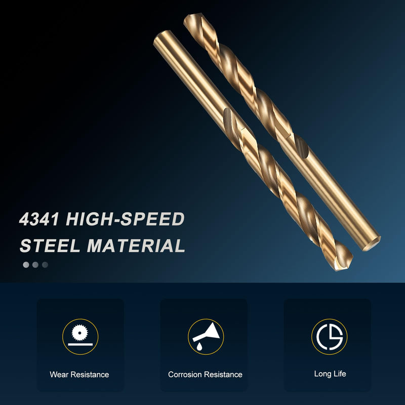 PATIKIL Letter x Drill Bit, 4341 High-Speed Steel Bits 135° Gold Finish for Soft Thin Metal Steel Wood Acrylic - 6 Pack