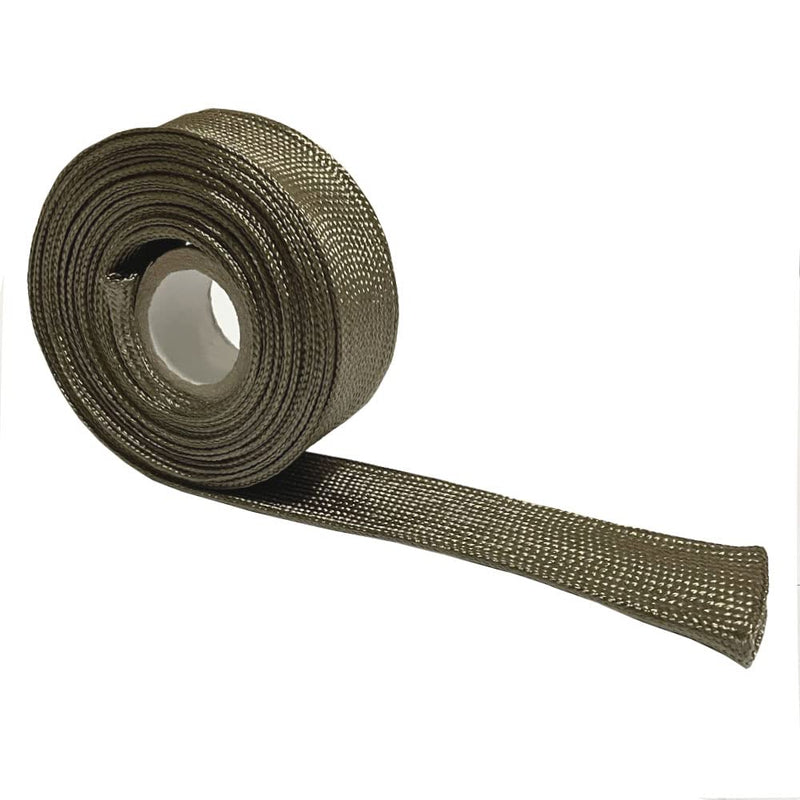 Titanium Wire Heat Shield Sleeve Fuel Line Auto Hose Spark Plug Wire Heat Shield 3/4" IDX10' Boots Protectors Roll 2500 Degree for Car&Auto Wire Loom Brake Cable Titanium 3/4" IDX 10Ft