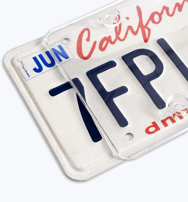2 Pack Clear License Plate Covers, License Plate Protector Unbreakable Plastic Shields Tag Holder Fits Standard US Plate with Screws Caps