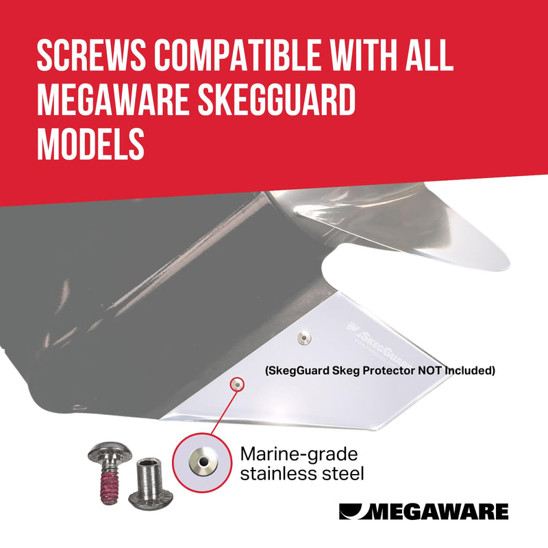 MEGAWARE KEELGUARD SkegGuard Replacement Screw Kit for Skeg Protector | Includes the same self locking mounting hardware included with the Megaware SkegGuard