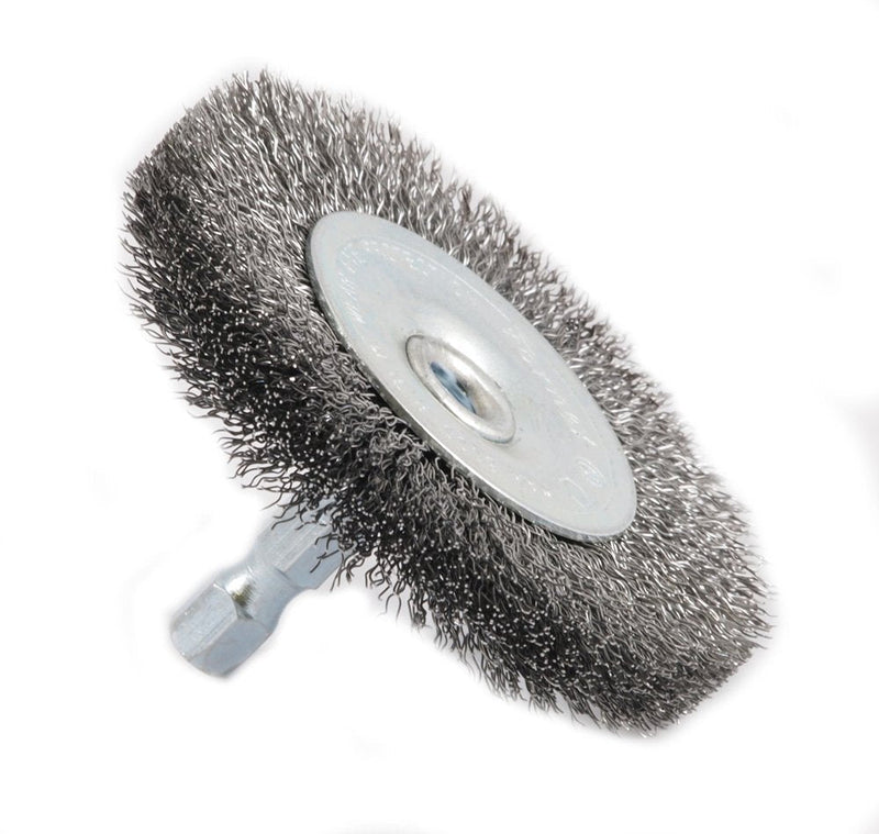 Forney 72734 Wire Wheel Brush, Fine Crimped with 1/4-Inch Hex Shank, 2-1/2-In-by-.008-In (Pack of 5) No Size (Pack of 5)