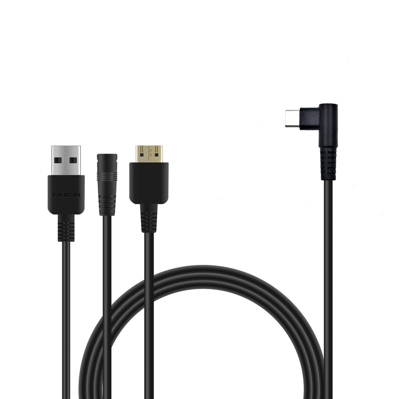 3-in-1 Cable Only for Huion KAMVAS Pro 12/13/16 Graphic Drawing Monitor
