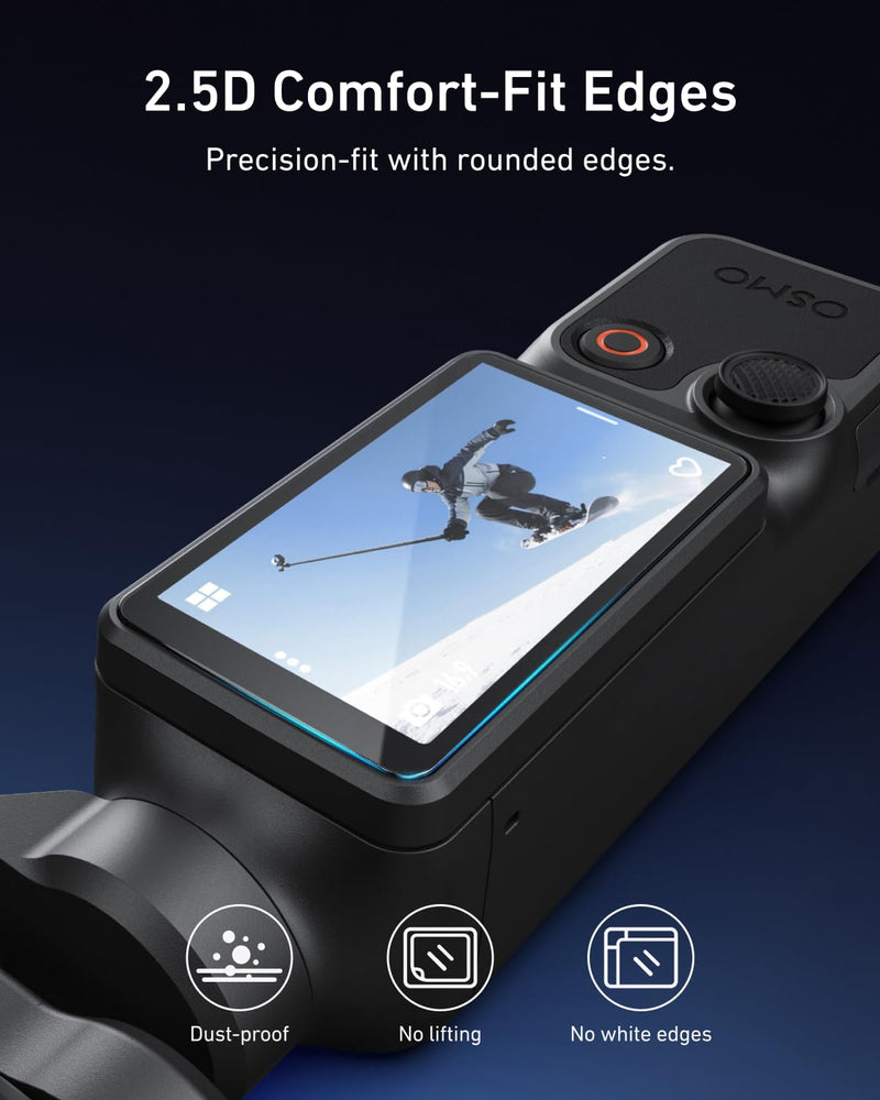 TELESIN AR-Ultra Screen Protector for DJI Osmo Pocket 4P, 1-Pack | with Easy-Install Auto-Align Frame, AR Anti-Reflective Coating for Outdoor Vlogging, 9H Tempered Glass, Pocket 4P Accessories
