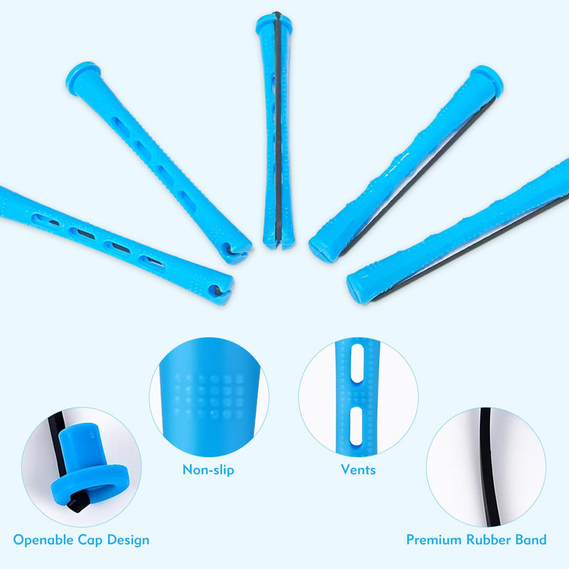 60PCS Perming Rods, Hair Rollers Suitable for Long Hair | 60PCS Perming Rods, Hair Rollers Suitable for Long Hair, Short Hair, Adults and Children, Gentle, Easy (Blue)