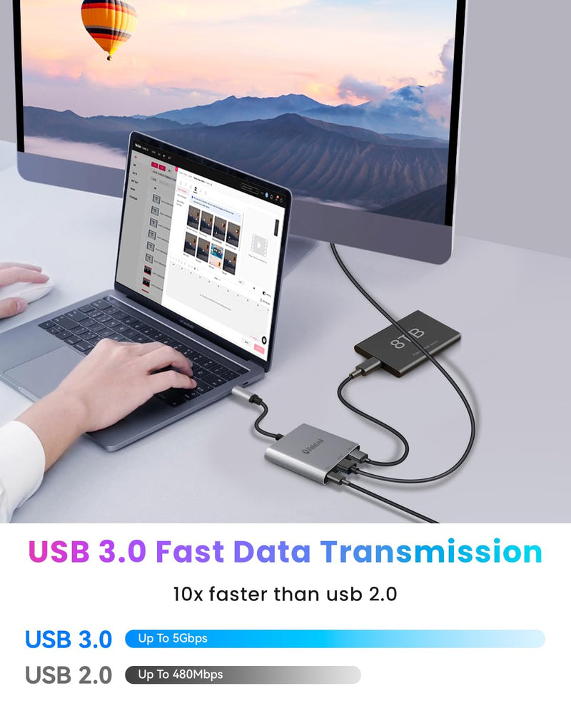 Switch 2 Dock,USB C to Hdmi for Nintendo Switch 2 Docking Station,Switch 2 Portable Dock with HDMI 2.1/PD Port/USB A,Switch 2 TV Dock, Compatible with Nintendo Switch 2 and Laptop USBC HDMI Model 02