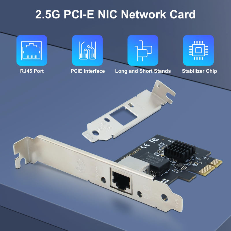 SODOLA 2.5Gb PCIe Network Card,2.5GBase-T PCI Express Network Adapter NIC, with Realtek RTL8125B Controller, Single RJ-45 Port, PCIe 2.1 x1 Support Windows Server/Linux 8125B-2.5G(1x RJ45)