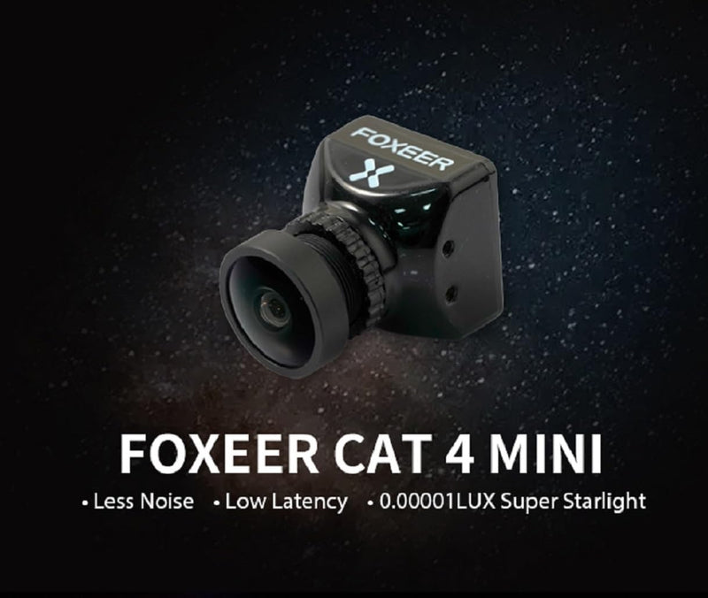 FPV Camera Foxeer Mini Cat 4 1200TVL Starlight 0.00001Lux Global WDR Night Vision Camera 1/3" CMOS Sensor 4:3/16:9 Switchable with OSD Board for RC FPV Racing Drone