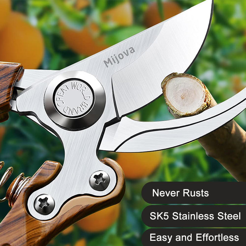 Garden shears, SK5 stainless steel plant shears, sharp garden shears, For pruning branches,shrubs and vines, Professional garden shears