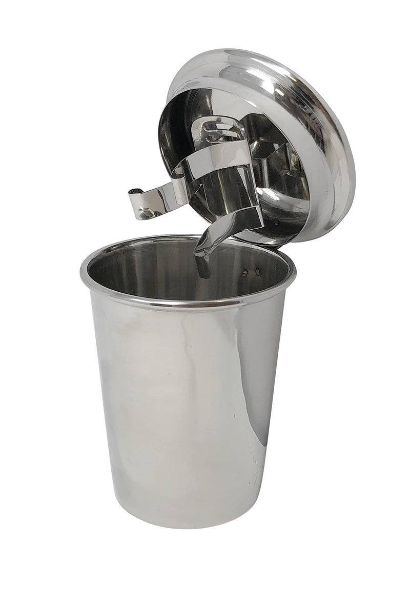 Prestige Import Group Glendale Smokin Ash Polished Stainless Steel Car Cup Holder Ashtray with Cover and Built-In Cigar Holder