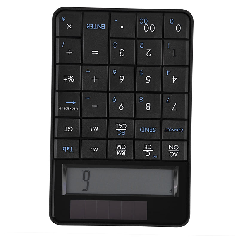 MC-56AG 2 in 1 Numeric Keypad & Calculator, 29 Keys Mini 2.4G USB Calculator with LCD Display, Switch by Pressing PCCal, Ideal for Office, Black