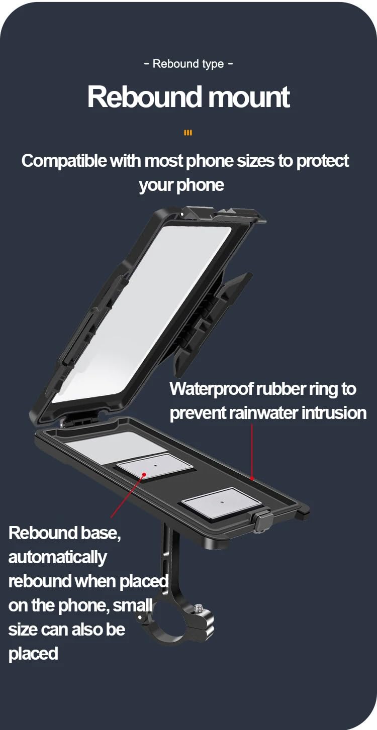 GUB Plus 16 Waterproof Phone Holder Full Sealed Touch Screen Bike Mount Phone Case Cover for Cellphone GPS etc Black