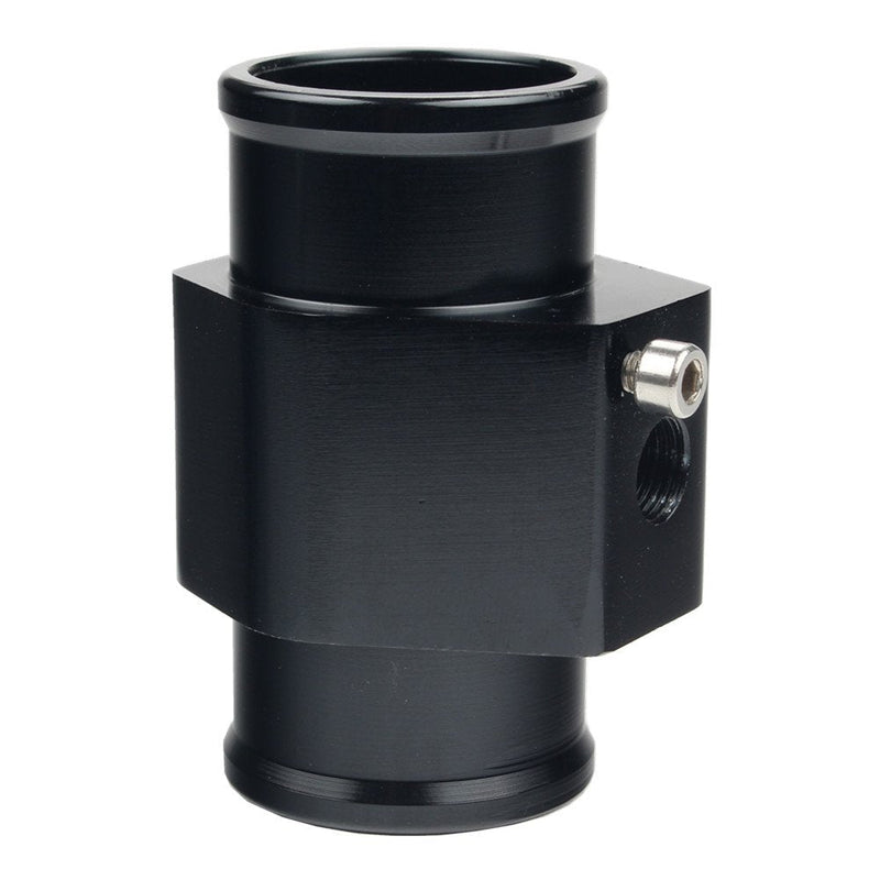 DEWHEL Aluminum Black Water Temp Meter Temperature Gauge Joint Pipe Radiator Sensor Adaptor Clamps 38mm