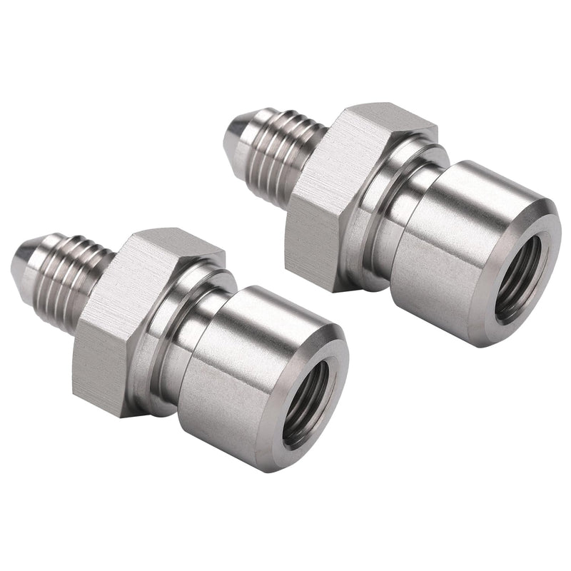 3AN Male to 3/8-24 3/16" Inverted Flare Female Brake Line Adapter Fitting Stainless Steel 2PCS 3AN to 3/8-24 - 2PCS