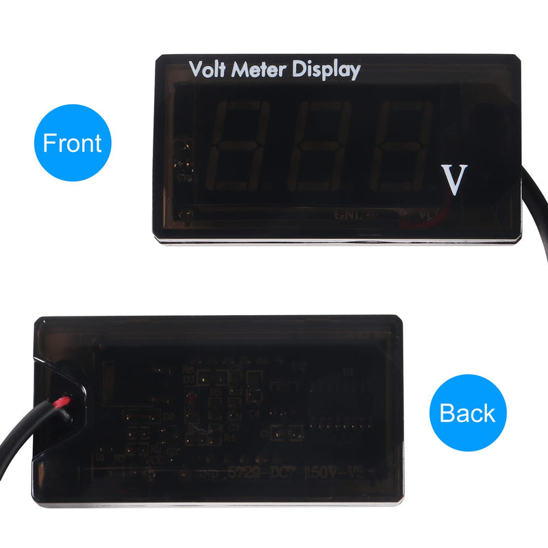 2Pcs DC 12V Car Digital Voltmeter Gauge LED Display DC 5-28V Voltage Mete Waterproof Voltage Display Voltmeter Gauge Meter Power Energy LED Volt Meter for Car Motorcycle (Blue) Blue