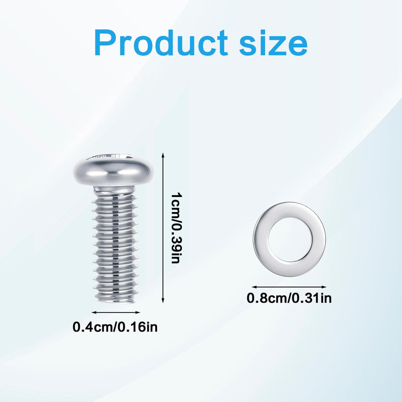 10 PCS M4 X 10mm Screws with 10 Washers Monitor Arm Mount Screws Computer Monitor Mounting Screw TV Wall Screw tv Mount for Back of Grouphead Screen Stand Phillips Head for Wall Arm