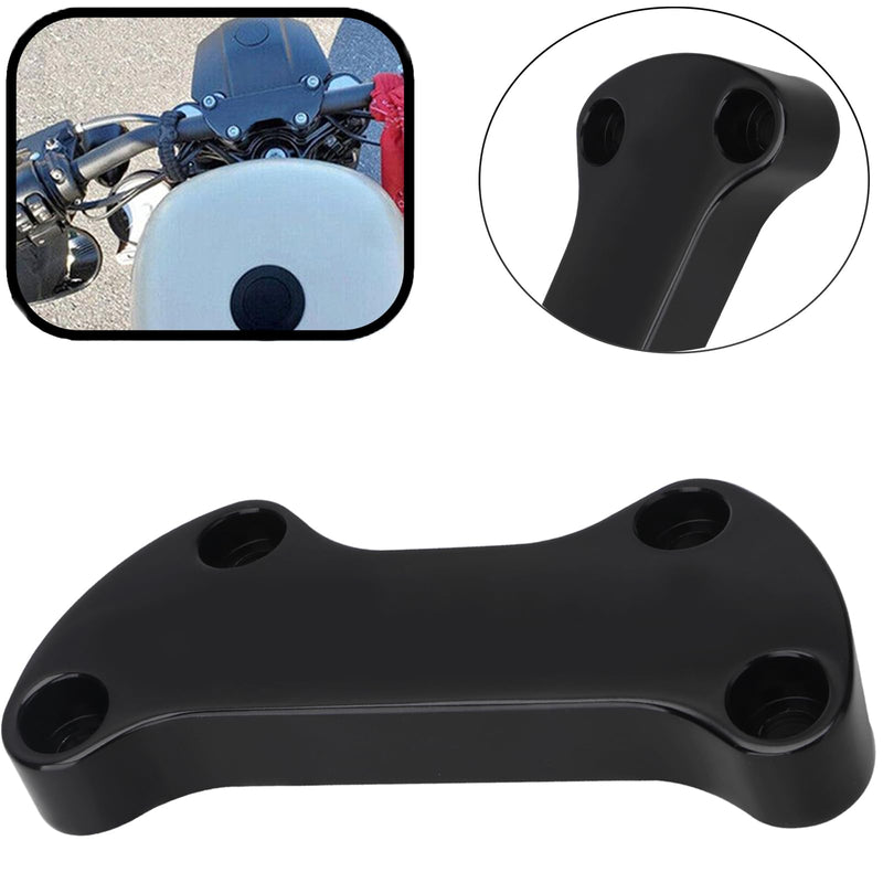 1'' Handlebar Top Riser Clamp for 1974-2023 Harley Softail Fat Boy Low Rider st Street Bob Dyna Super Glide Sportster 883& FX FXR (Handlebar Top Riser Clamp-Black) Handlebar Top Riser Clamp-Black