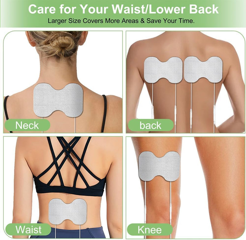 Tens Unit Electrode Pads for Shoulder Lower Back & Knee 4 * 6" Extra Large Butterfly TENS Pads Reusable SM Electrodes Pads Compatible with TENS 7000, AUVON, 2mm Pin Connector- 6 Pcs 4x6",6Pcs