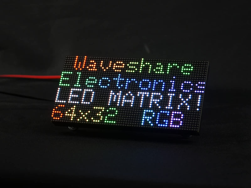 waveshare RGB Full-Color LED Matrix Panel, 2.5mm Pitch, 64×32 Pixels, Adjustable Brightness, Compatible with Raspberry Pi 5/4B/3B/Zero/Zero W/Zero 2W/Pico/Pico W/Pico WH