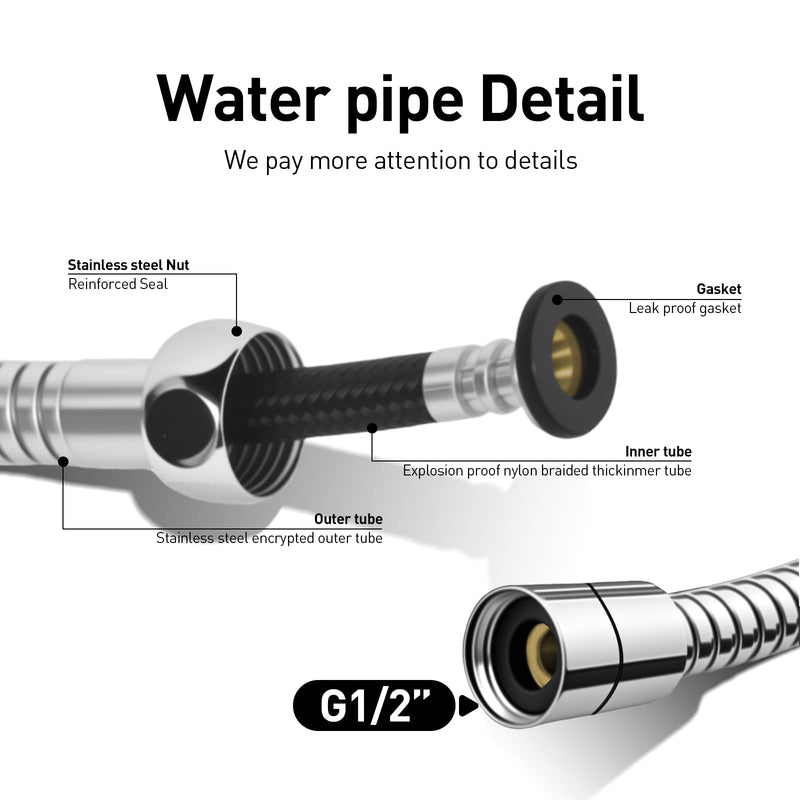 Handheld Bidet Sprayer for Toilet, IDMAX Jet Sprayer for Toilet Muslim Shower Set with 49-inch Hose and Bracket, Adjustable Bidet Attachment Water Pressure Controlfor Feminine Wash Sprayer-501B