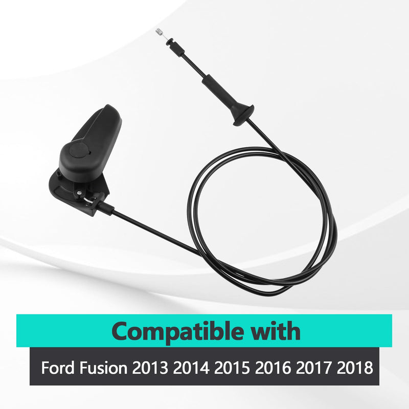 Hood Release Cable Pull Handle Assembly Compatible with Ford Fusion 2013 2014 2015 2016 2017 2018 Replaces DS7Z16B626C DS7Z-99042C74-A DS7Z-16916-F, Hood Release Handle and Latch Bracket and Cable