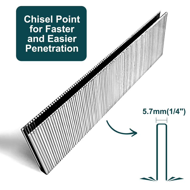 18 Gauge Norrow 1/4" Crown Staples 304 Stainless Steel 18 GA Staples for Pneumatic, Electric Stapler (1-1/2") 1-1/2"---1120 pcs