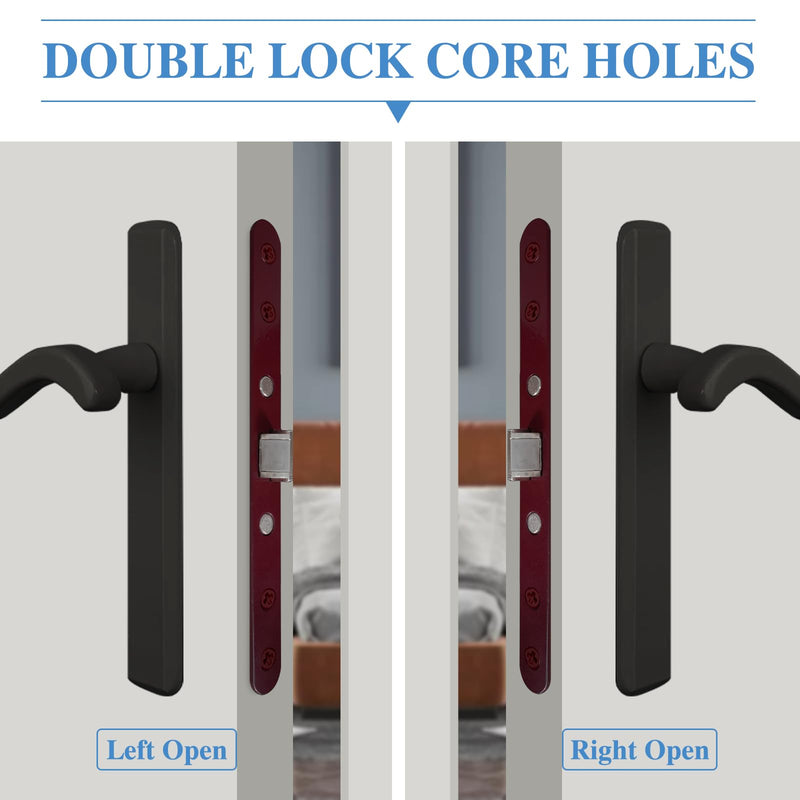 2 Point Bolt Mortise Lock Set Storm Door Fits Pella Handleset, Storm Door Lock Replacement Parts, Red Face Plate