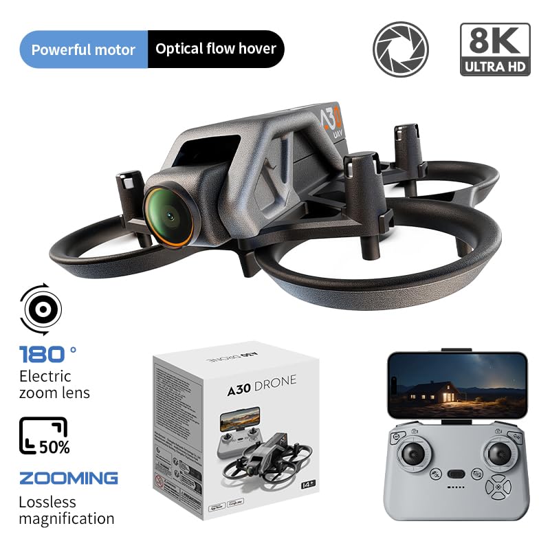 Drone with HD Camera for Beginners, One Key Takeoff/Landing, Altitude Hold, Headless Mode, 3D Flips, Trajectory Flight, 3 Speed Modes, Easy to Fly for Beginners Adults, Aerial Photography Mini Drone, Lightweight Portable Small Quadcopter for Outdoor Tr...