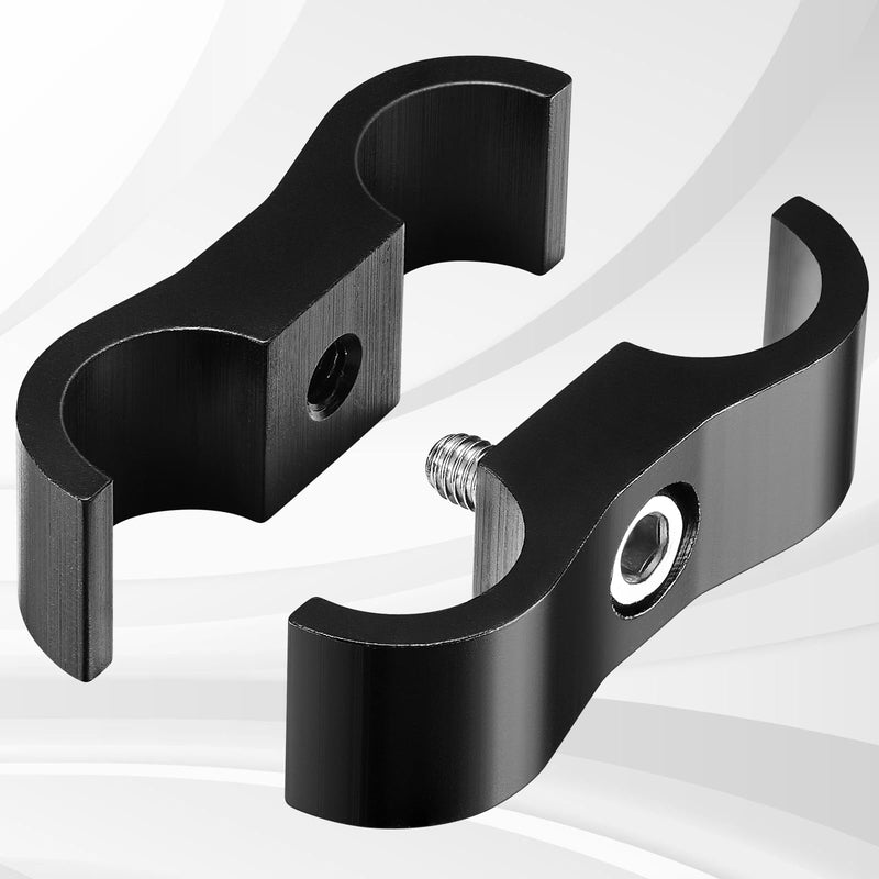 -6AN Hose Separator Clamp - Fuel line Mounting Clamps,Aluminum Hose Fitting Adapter, Great for 3/8 Fuel Hose, Oil Line, Brake Line, Water Pipe and Gas Line,4Pcs/Pack,Black Black 6AN