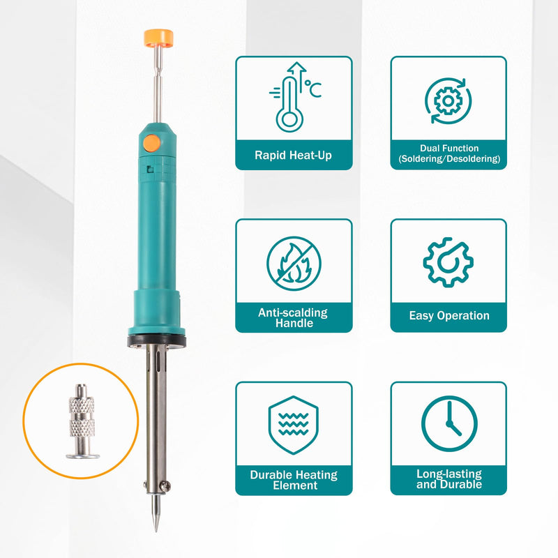 Electric Desoldering Pump & Soldering Iron Kit, 2-in-1 Solder Sucker Tool, 36W, Heatproof Handle, Desoldering Gun & Soldering Iron Combo for Electronic Repair & DIY Projects (EDS-92) EDS-92