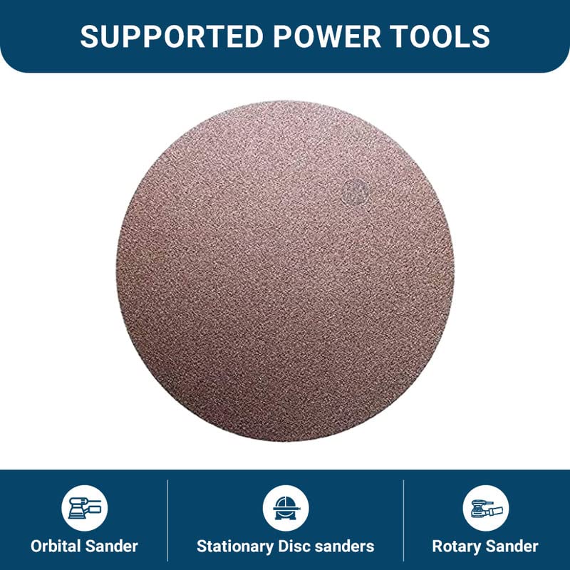 Benchmark Abrasives 8" Premium Aluminum Oxide No Hole PSA Discs, Self Adhesive Random Orbital Sander Discs for Sanding Polishing on Metal Wood Fiberglass (10 Pack) - 40 Grit