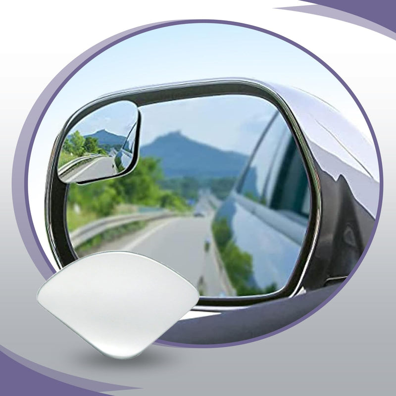 2 PCS Fan Shaped Frameless Wide Angle Blind Spot Mirror, Car Blind Spot Mirror, HD Convex Glass Angle Adjustable, Fit for Most Cars (Transparent)