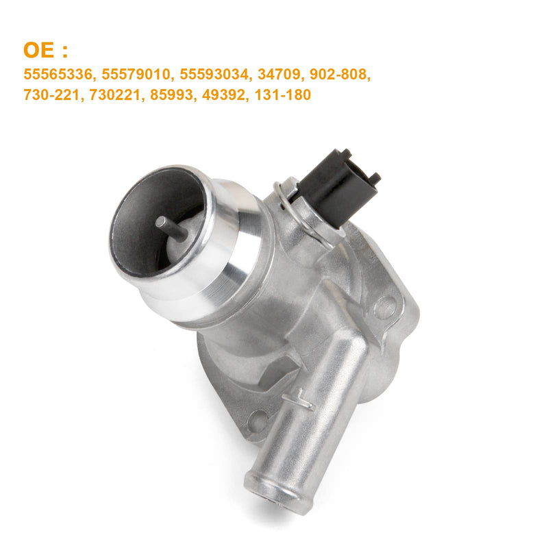 Upgraded Aluminum Engine Coolant Thermostat Housing Assembly Compatible With Buick Encore 2013-2020 Chevy Cruze Sonic Trax 2011-2016 1.4L Replace 55579010 White-ALU