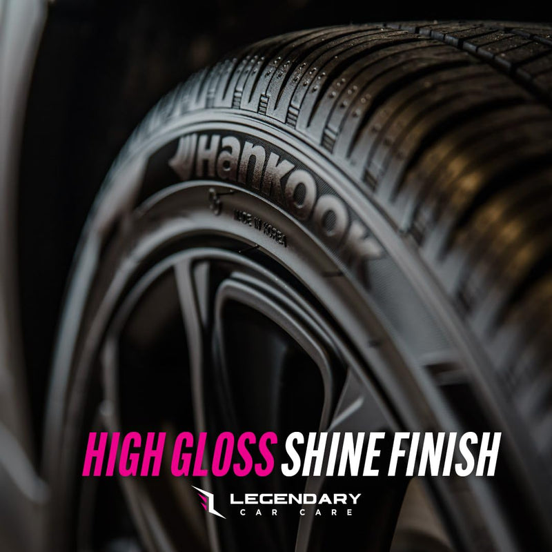 Legendary Gloss Dressing with Applicator 16oz - Tire Shine Spray & Plastic Restorer – Water Based & Non-Greasy Interior/Exterior Detailing Spray - Trim, Rubber, Vinyl & Plastic Restorer for Cars Gloss Dressing 16oz with Applicator
