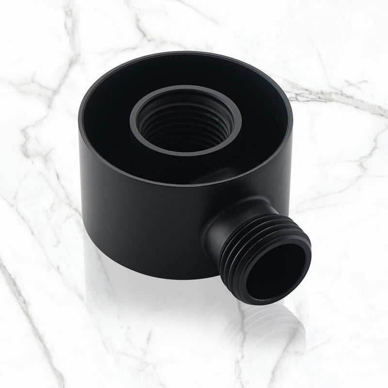 Wall Supply Elbow for Handshower, Brass Round Wall Mount Shower Hose Connectorm1/2"for Handheld Hand Shower-Matte Black Matte Black