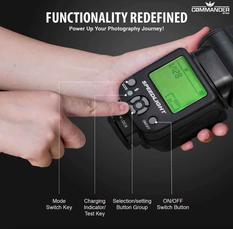Electronic Flash For Canon DSLR EOS Rebel T7, SL3, 4000D, 850D, 80D, 90D, 6D Mark II, 5D Mark IV, EOS R, RP, R5, R6, R7, R8, R10, R100, M200,M50 Mark II, M6, M5 Fully Automatic Speedlite E-TTL Flash Only