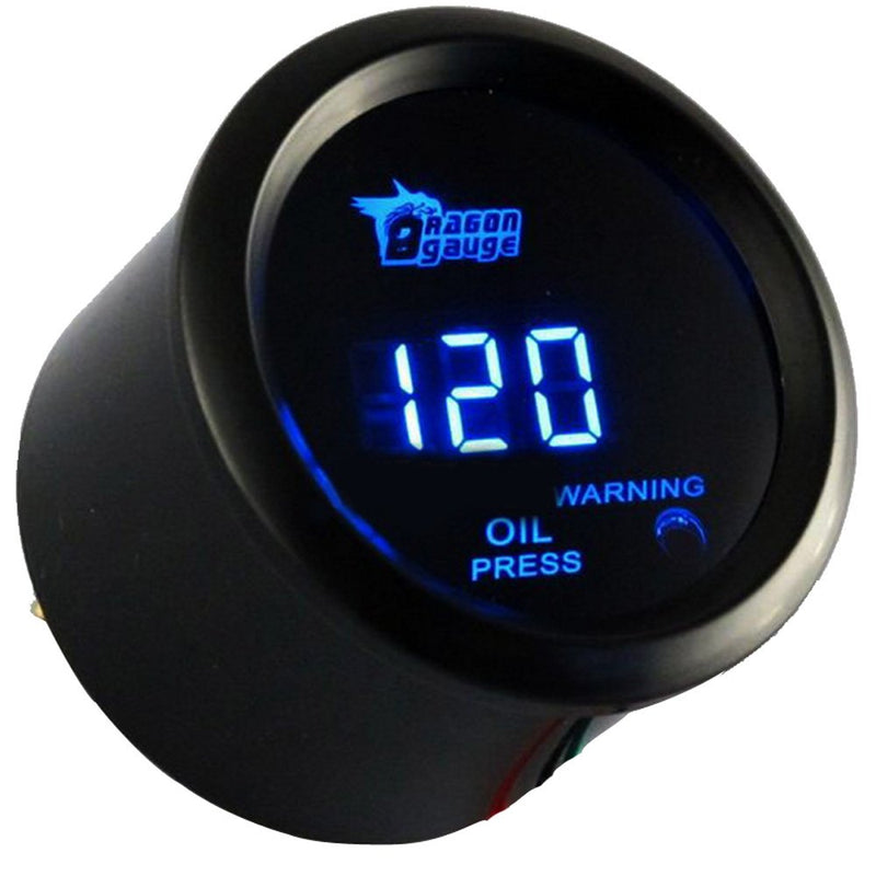 ESUPPORT Car 2" 52mm Digital Oil Press Pressure Gauge Blue LED Oil Press Gauge