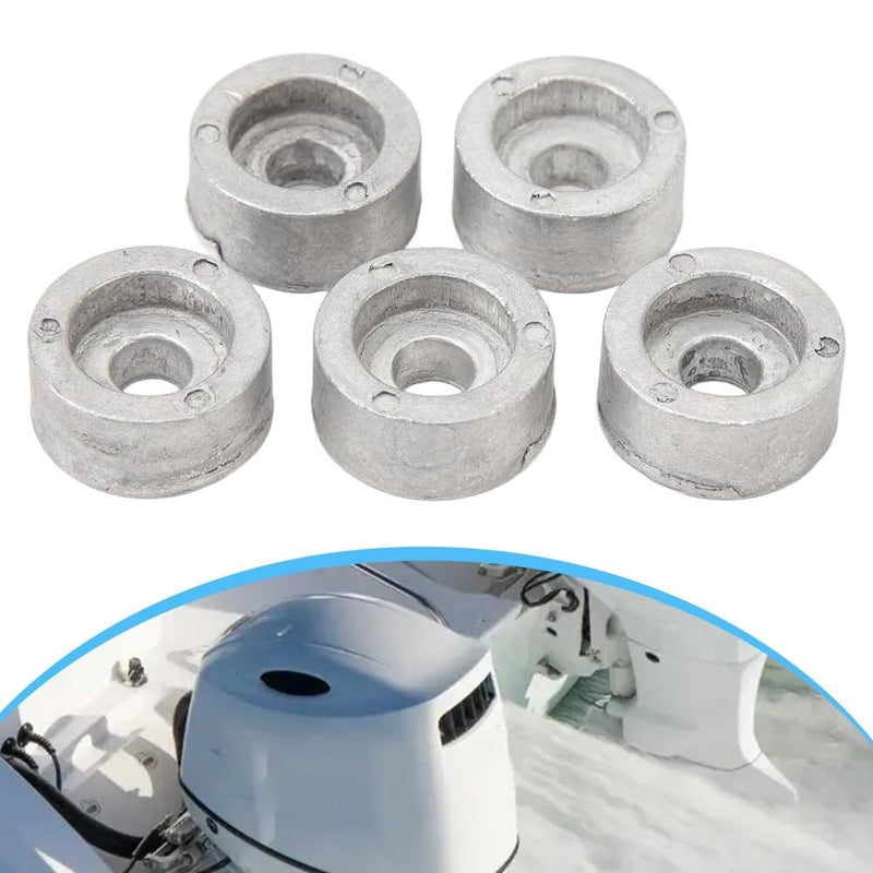 5 Pcs Marine Round Zinc Anode 55321-87J01 for Compatible For Suzuki Outboard Motor 4-Stroke Motors Anti-Rust Engine Protection Aftermarket Replacement 55321-87J00
