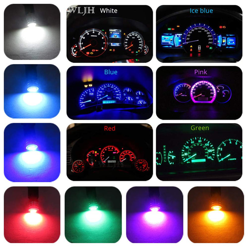 WLJH Super Bright White Instrument Cluster Lights Panel Gauge Speedometer Tachometer Bulb Indicator Lamp Full Led Dash Light Kit For Ford F150 F250 F350 1967-1979, Pack of 8