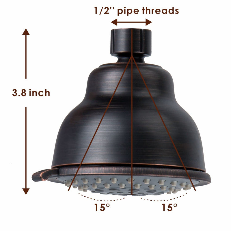 Voolan High Pressure Shower Head - 5 Function Rain Shower Head - Comfortable Shower Experience Even at Low Water Flow - Oil-Rubbed Bronze showerhead Oil Rubbed Bronze