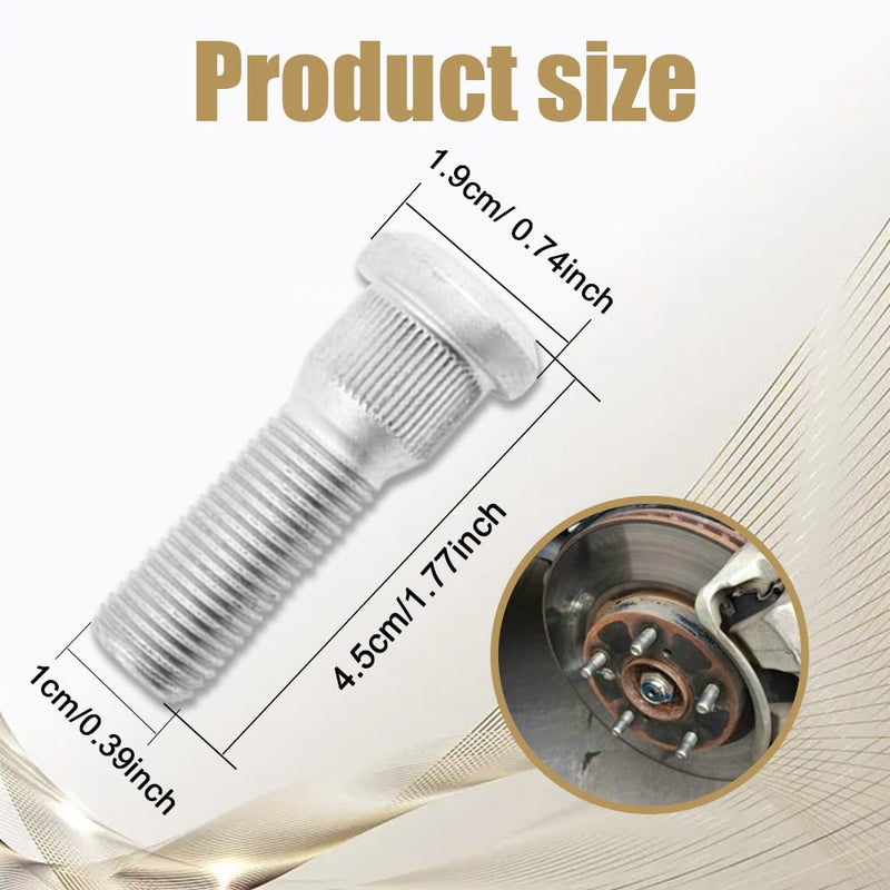 10PCS Wheel Studs, Steel Tire Studs, 49mm Long & M12x1.5 Steel Lug Bolts, Wheel Lug Stud Car Accessories Compatible with Chevy Lexus Toyota Scion Pontiac,Replace #610-266 90942-02049 (10Pcs) 10Pcs