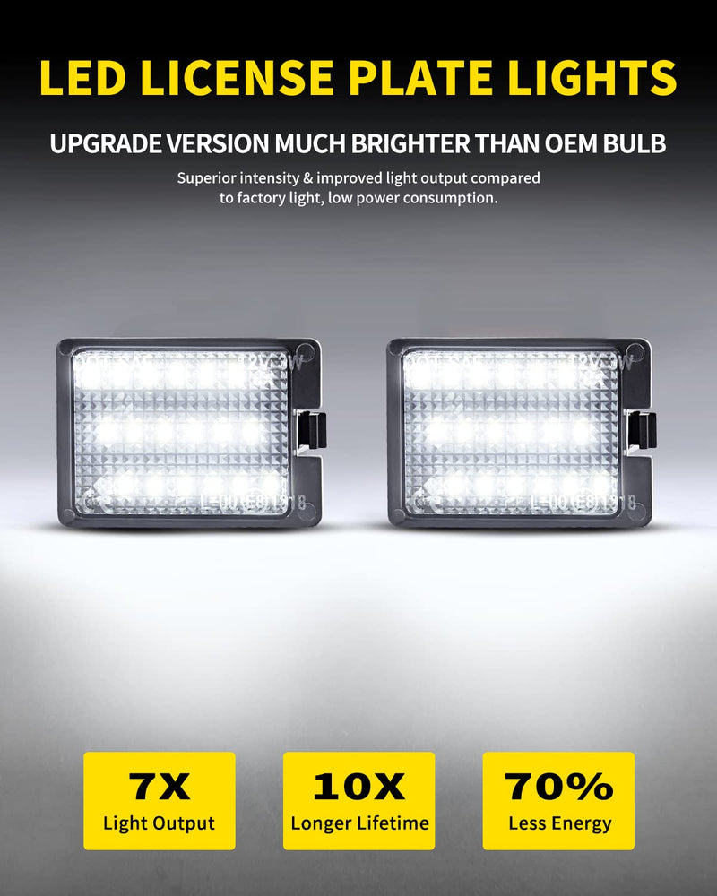 LED License Plate Lights Bright White Tag Lamp Assembly Replacement Compatible with 2014 2015 2016 2017 2018 2019 2020 2021 2022 Dodge Durango, Pack of 2