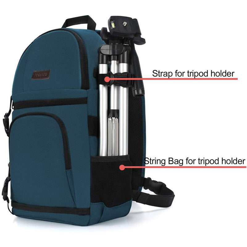 MOSISO Camera Sling Bag, DSLR/SLR/Mirrorless Camera Case Camera Backpack | Shockproof Photography Bag with Tripod Holder&Removable Modular Inserts Compatible with Canon/Nikon/Sony/Fuji, Deep Teal